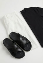 Amalfi Leather Sandal Black