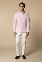 Chemise à manches longues en lin Amalfi rose
