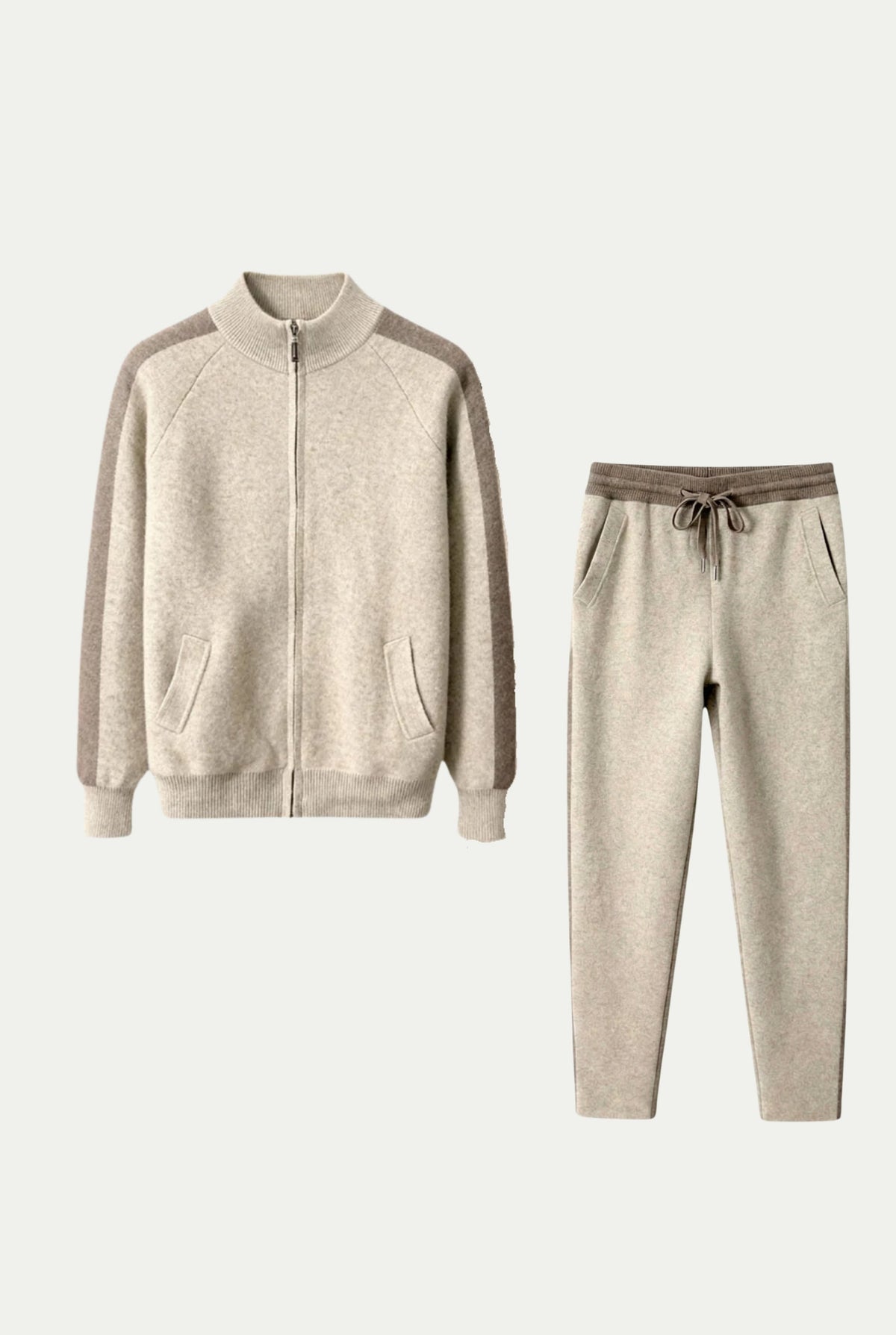 Ensemble en cachemire Como beige