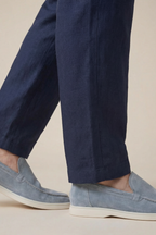 Pantalon en lin Amalfi bleu marine