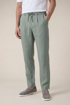 Pantalon en lin Amalfi vert olive