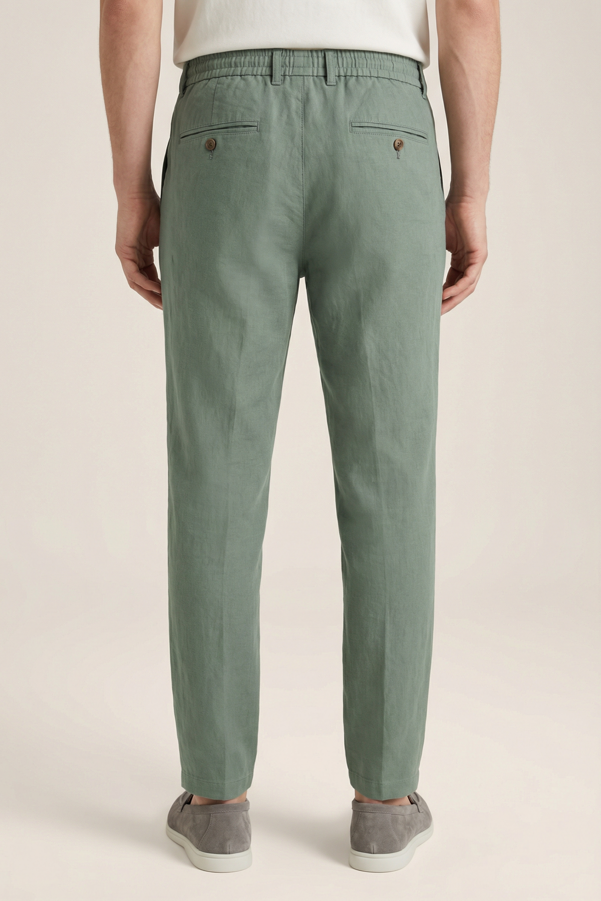 Pantalon en lin Amalfi vert olive