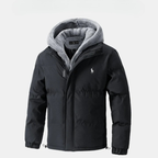 Veste d'hiver matelassée pour homme avec capuche polaire || VENTE DE DÉSTOCKAGE