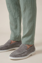 Pantalon en lin Amalfi vert olive