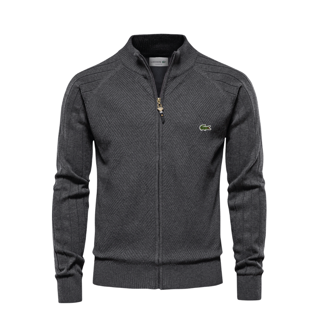 L.C. Strukturierter Reißverschluss-Pullover für Herren