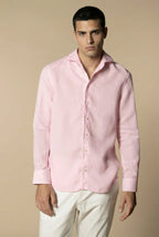 Chemise à manches longues en lin Amalfi rose