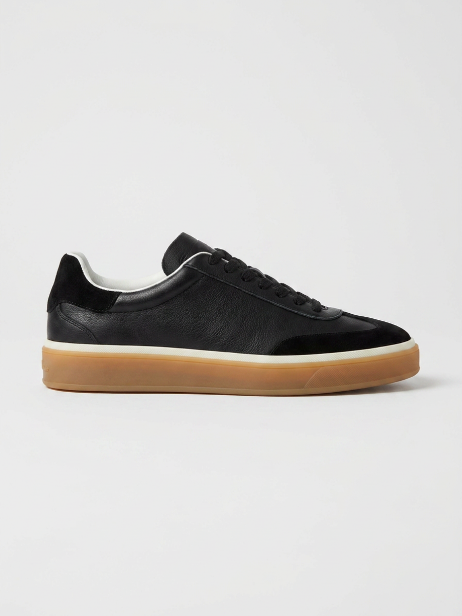 Black Leather Corso Trainer