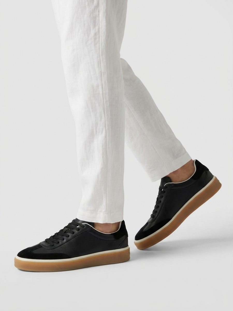 Black Leather Corso Trainer