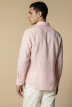 Chemise à manches longues en lin Amalfi rose