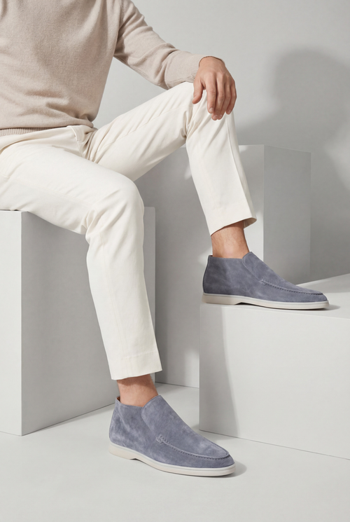Amalfi Suede City Loafer Baby Blue