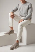 Amalfi Suede City Loafer Light Gray