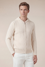 Como Kaschmir-Kapuzenpullover Beige