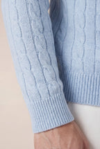 Como Kaschmir-Pullover mit Rundhalsausschnitt in Babyblau