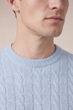 Como Kaschmir-Pullover mit Rundhalsausschnitt in Babyblau