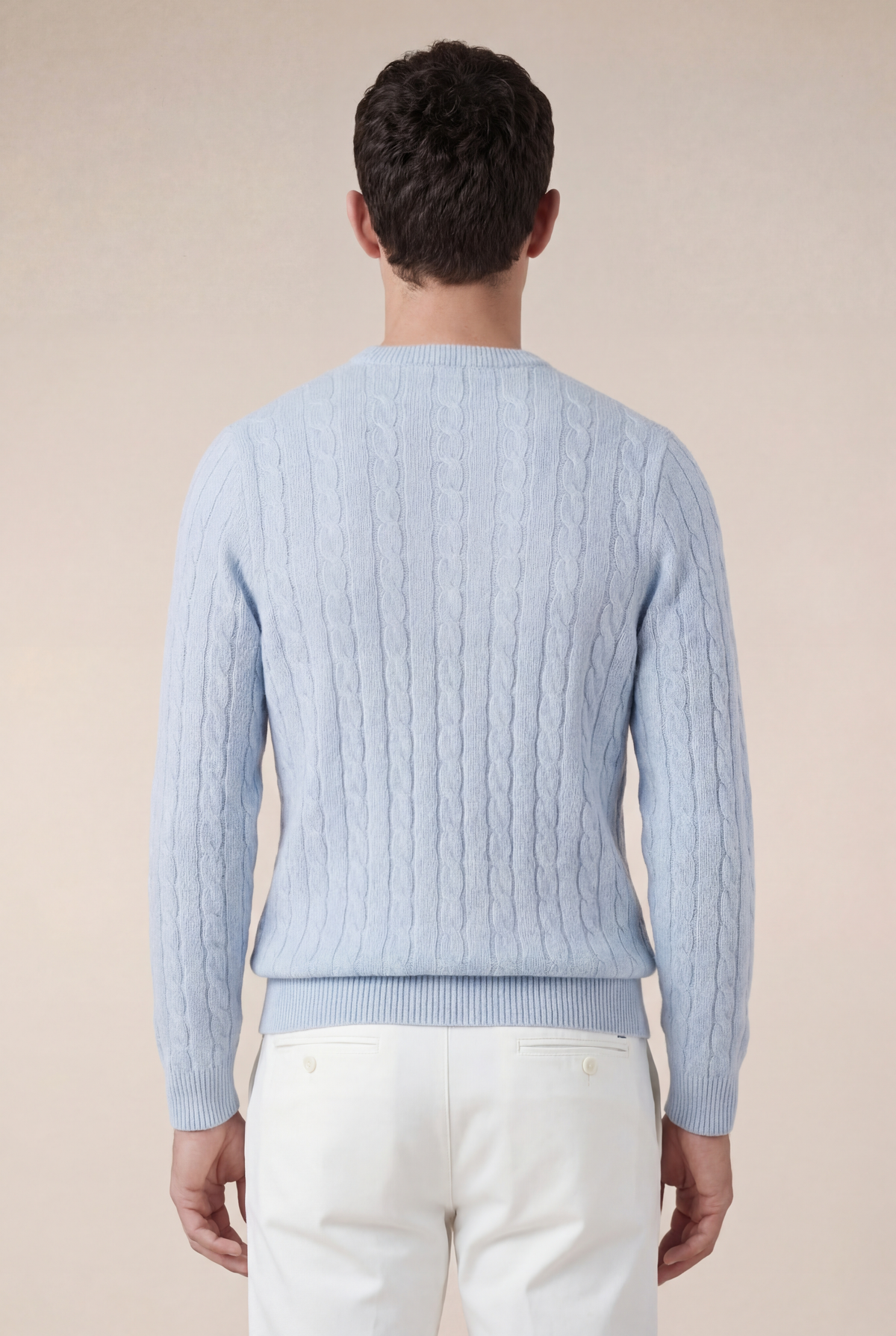 Como Kaschmir-Pullover mit Rundhalsausschnitt in Babyblau
