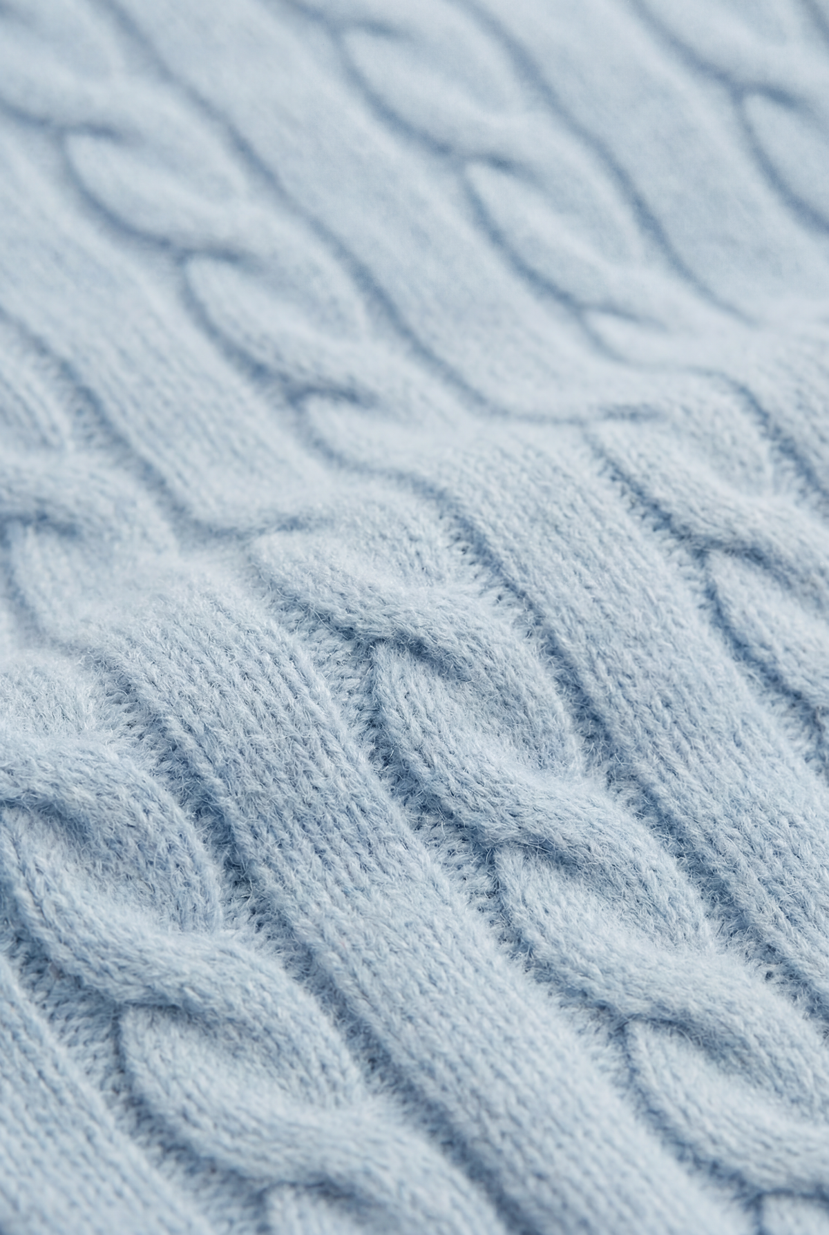 Como Kaschmir-Pullover mit Rundhalsausschnitt in Babyblau