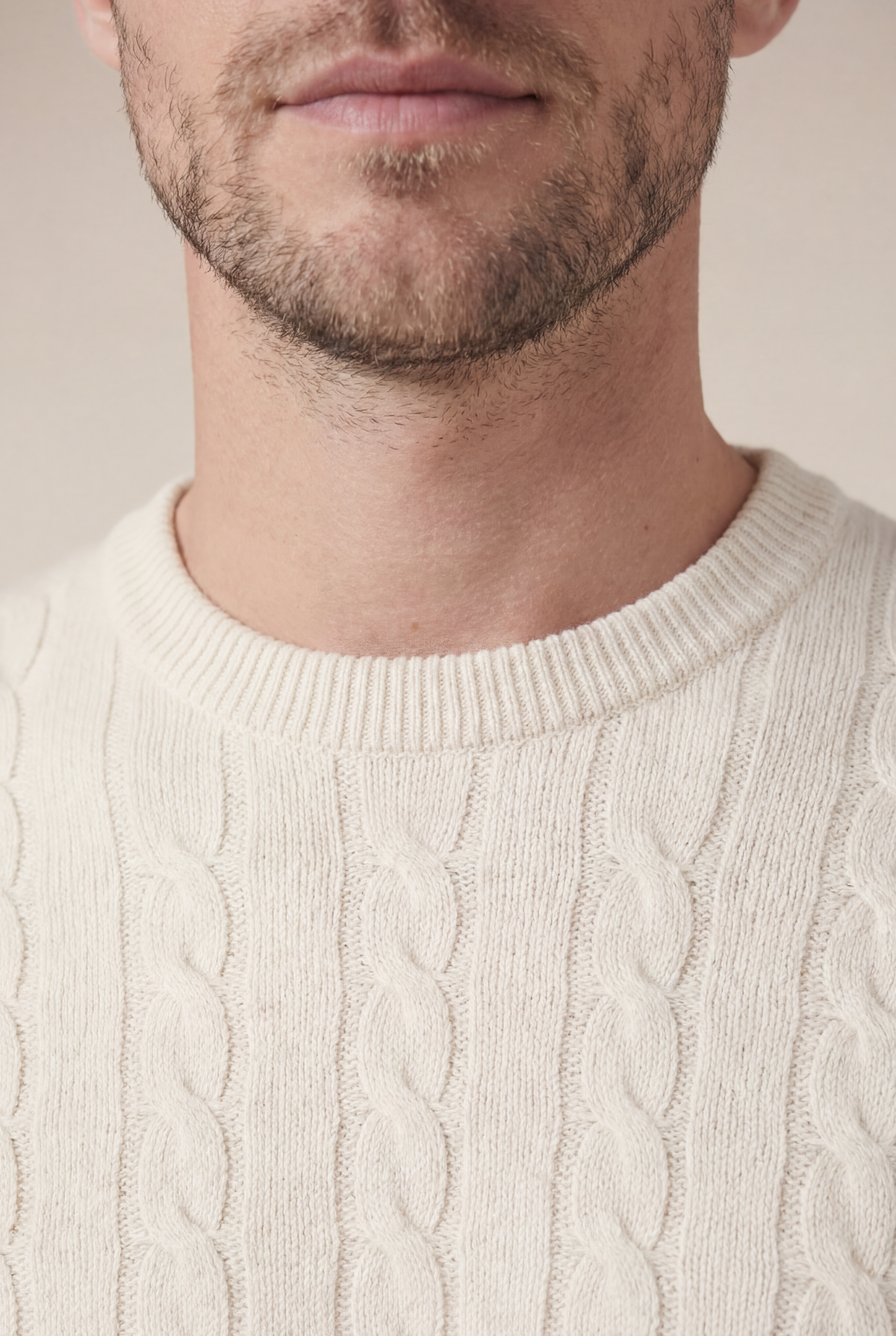 Como Kaschmir-Rundhalspullover Beige