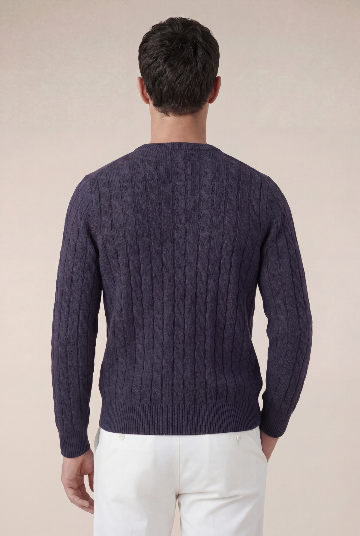 Como Kaschmir-Pullover mit Rundhalsausschnitt in Marineblau