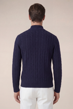 Como Kaschmir-Pullover mit Reißverschluss, Marineblau