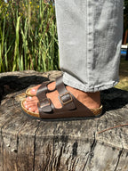 Capri Leather Sandal — Brown