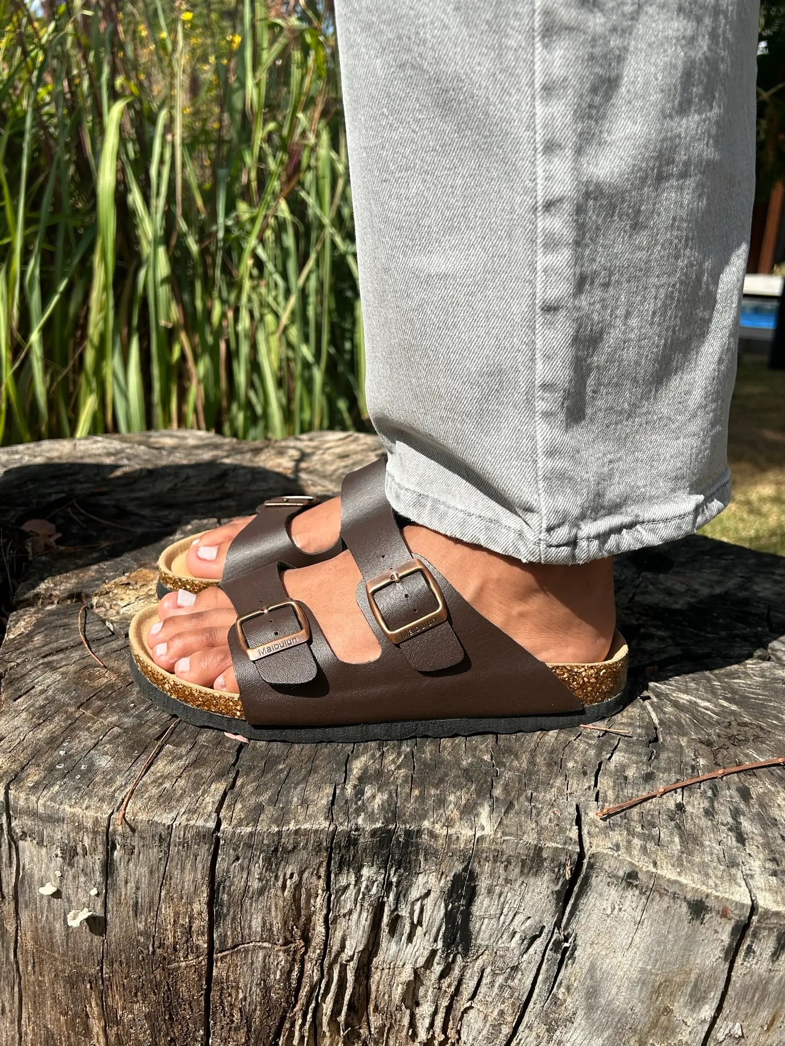 Capri Leather Sandal — Brown
