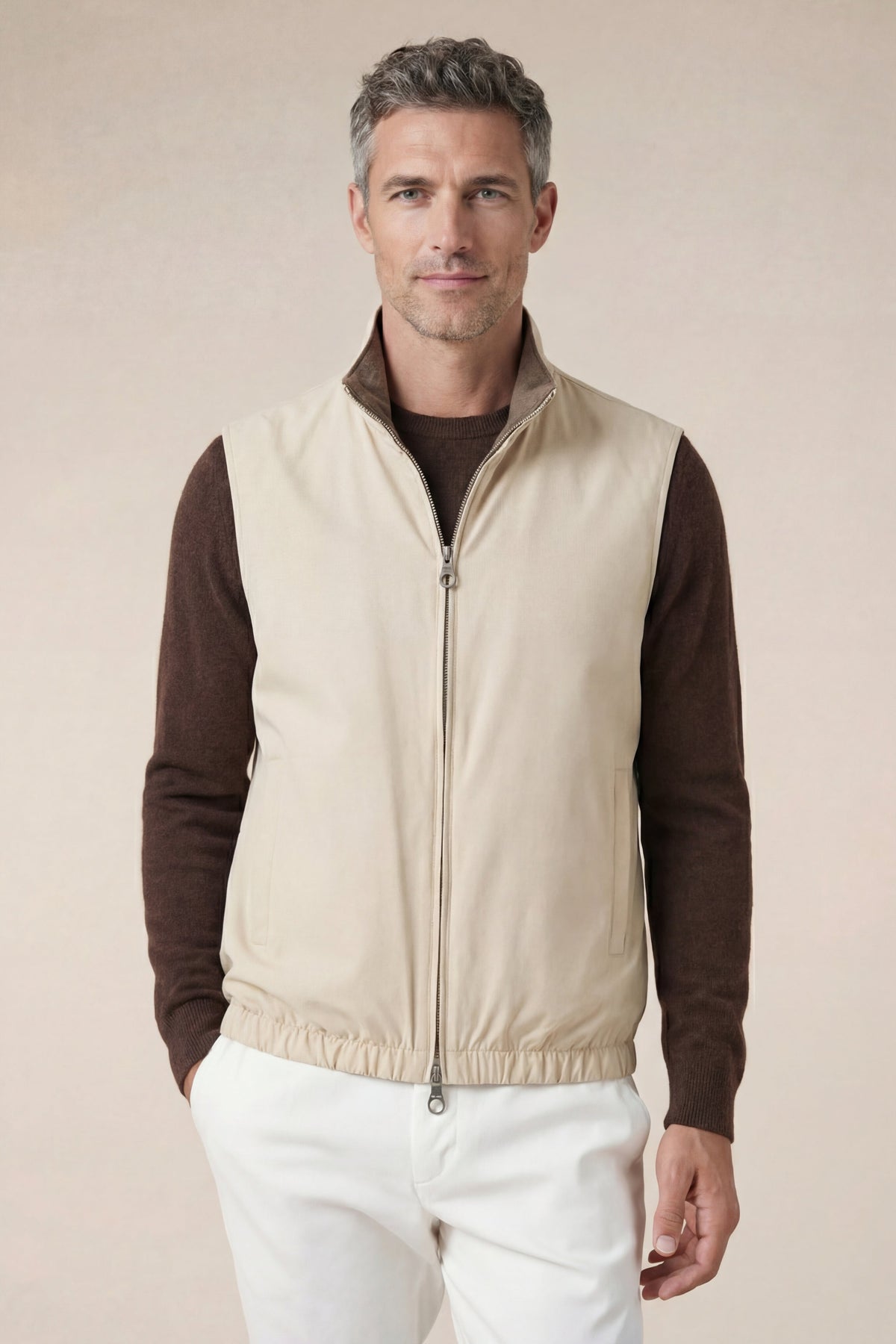 Wendbare Weste Beige