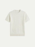 Nerano Grobstrick-T-Shirt Weiß