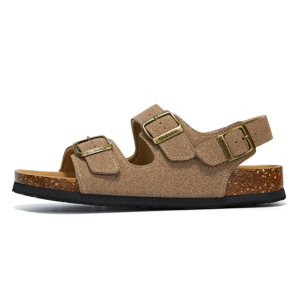 Amalfi Three-Strap Sandal — Sand