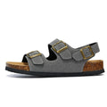 Amalfi Three-Strap Sandal — Grey