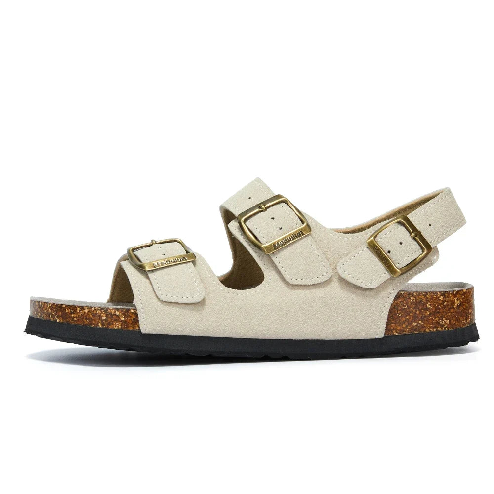 Amalfi Three-Strap Sandal — Cream
