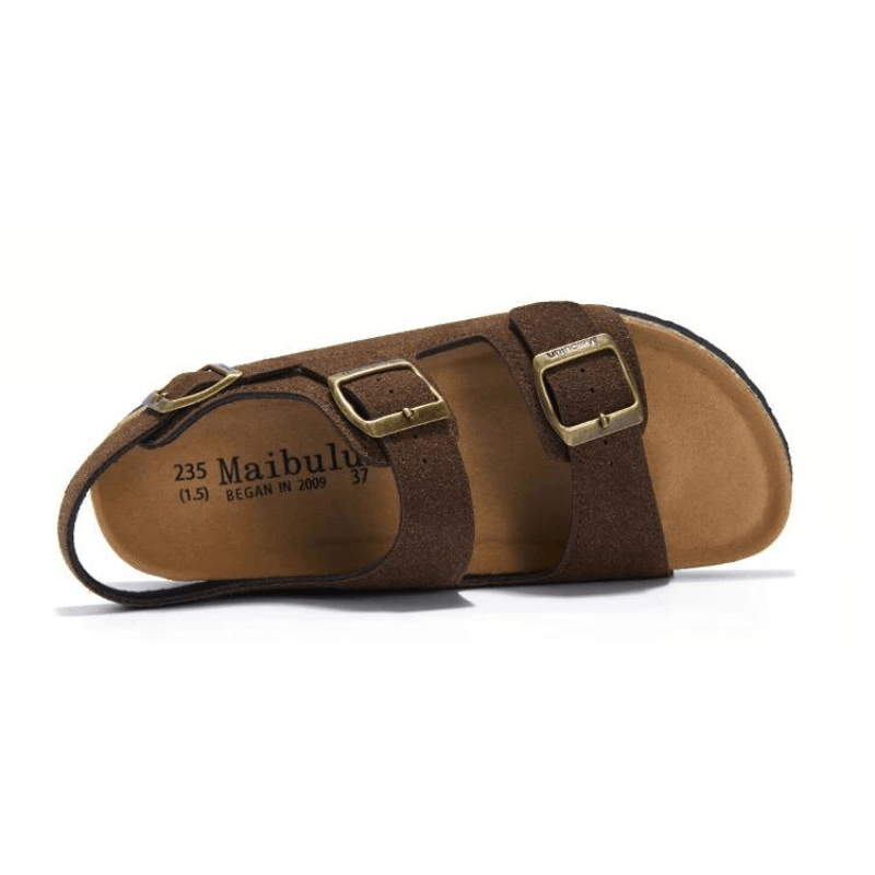 Amalfi Three-Strap Sandal — Dark Brown
