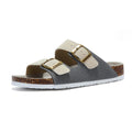 Capri Suede Sandal — Grey & Cream