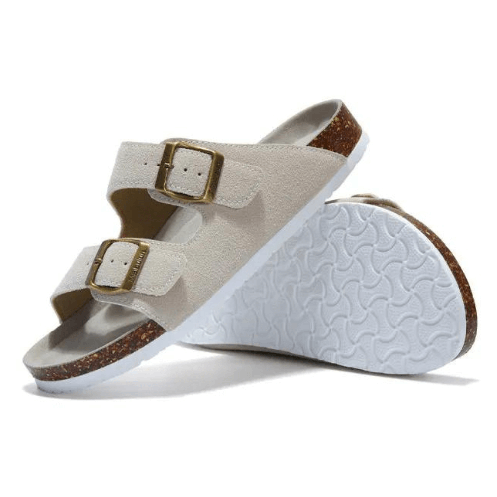 Capri Suede Sandal — Cream