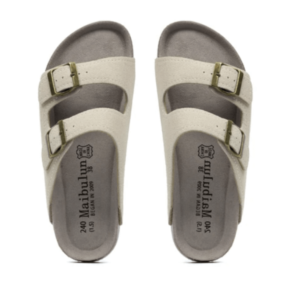 Capri Suede Sandal — Cream