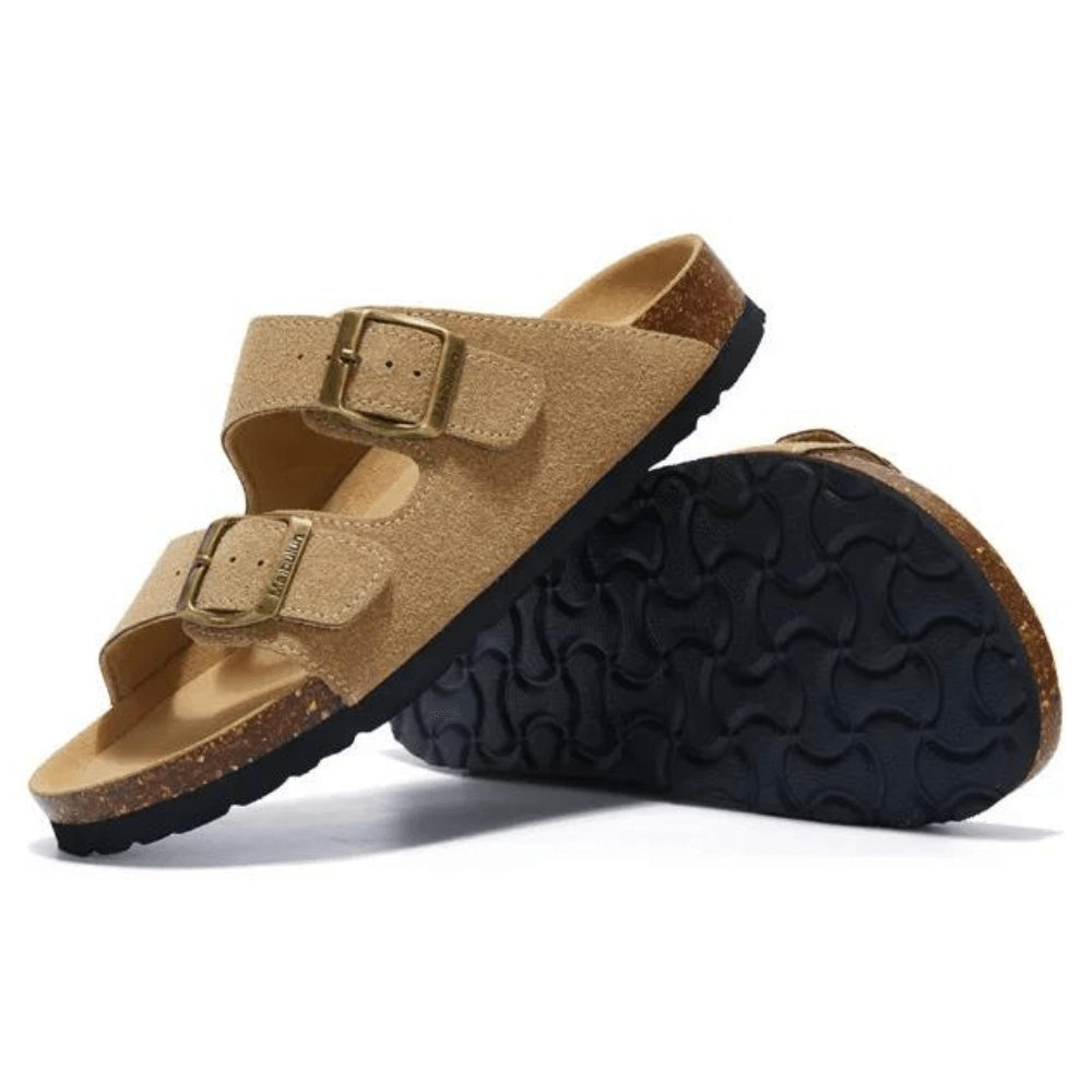 Capri Suede Sandal — Light Brown