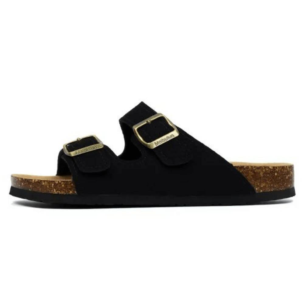 Capri Suede Sandal — Black