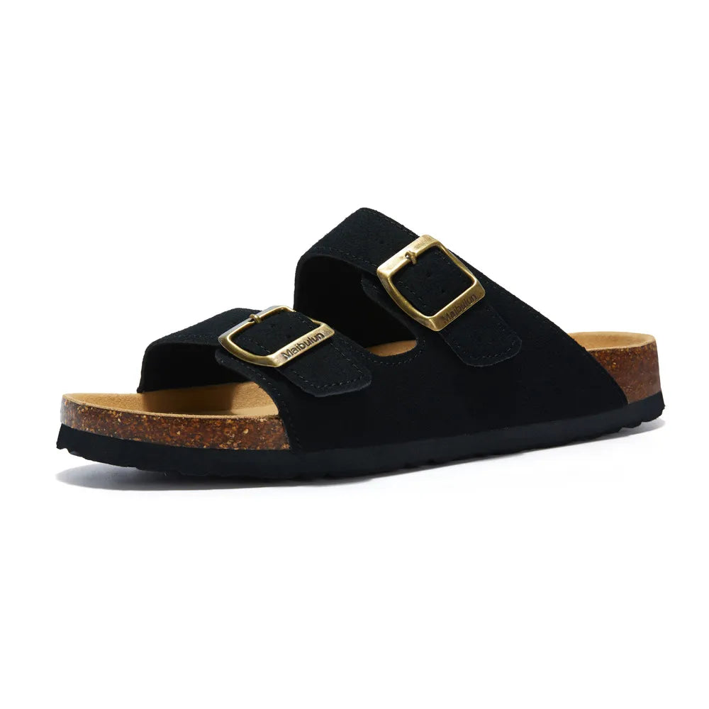 Capri Suede Sandal — Black