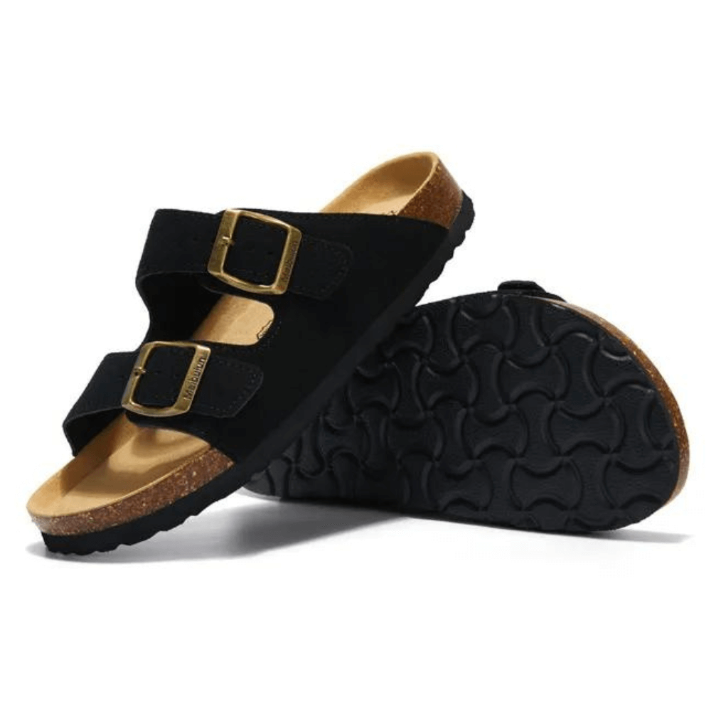 Capri Suede Sandal — Black