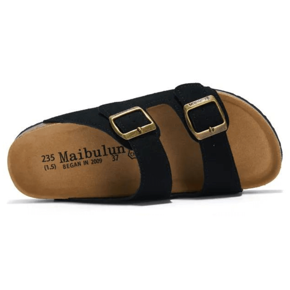 Capri Suede Sandal — Black