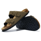 Capri Suede Sandal — Moss Green