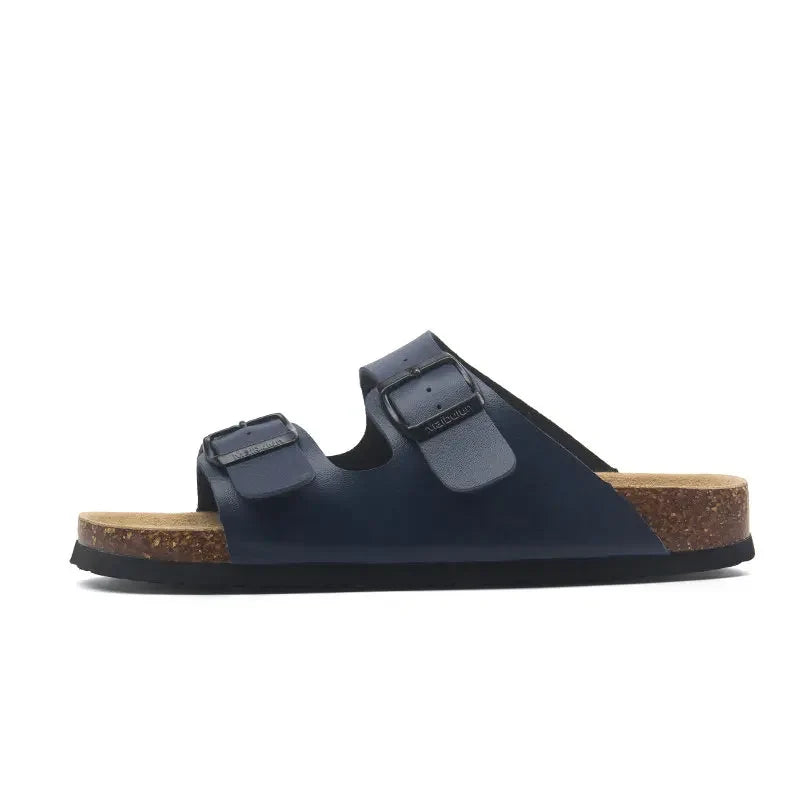 Capri Leather Sandal — Blue