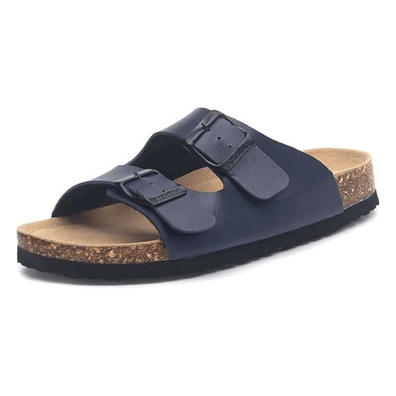 Capri Leather Sandal — Blue