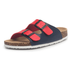 Capri Leather Sandal — Blue & Red