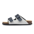 Capri Leather Sandal — White & Blue