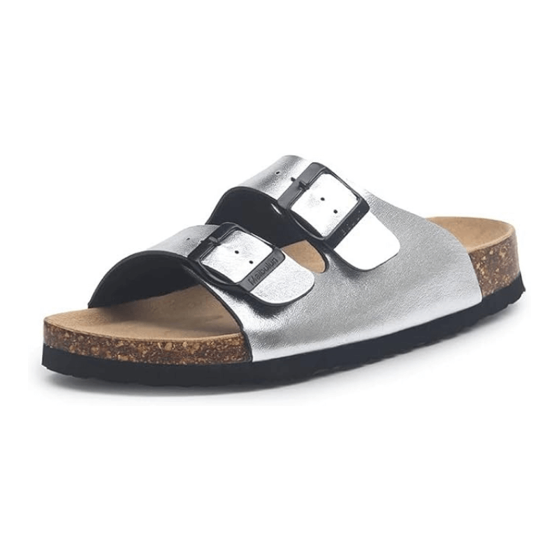 Capri Leather Sandal — Silver