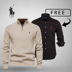 Herren-Stil & Komfort Premium – Half-Zip Jumper + GRATIS Klassisches Hemd