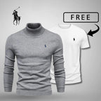Pull col roulé premium pour homme + T-shirt gratuit aujourd'hui