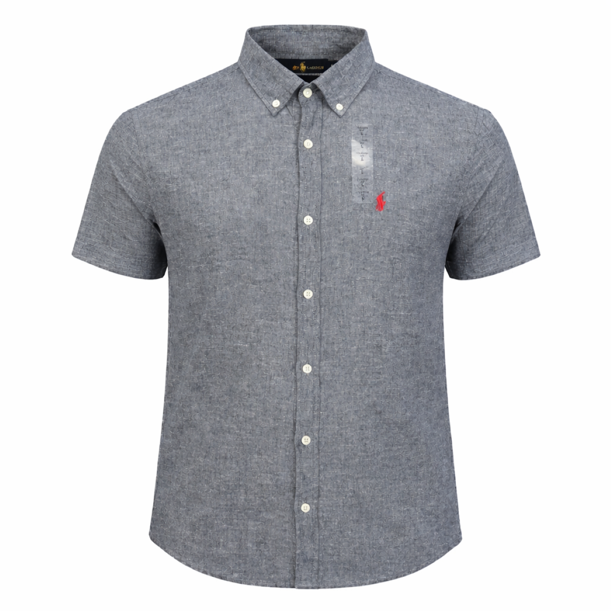 Herren RL Leinenhemd mit kurzem Arm – Schwarz