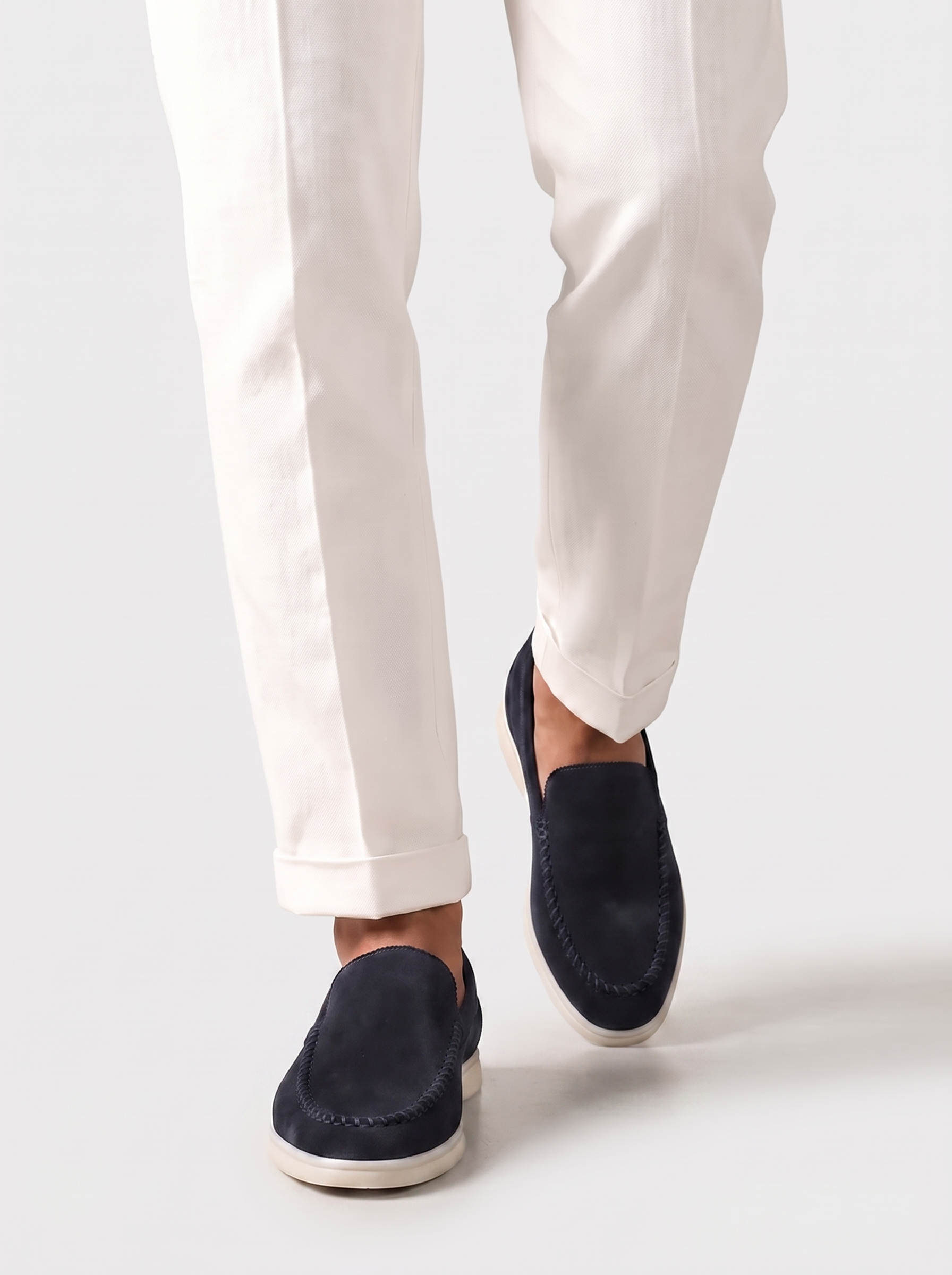 Navy Giorno Loafers