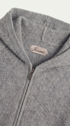 Cortina Cashmere-Kapuzenpullover mit Reißverschluss Grau